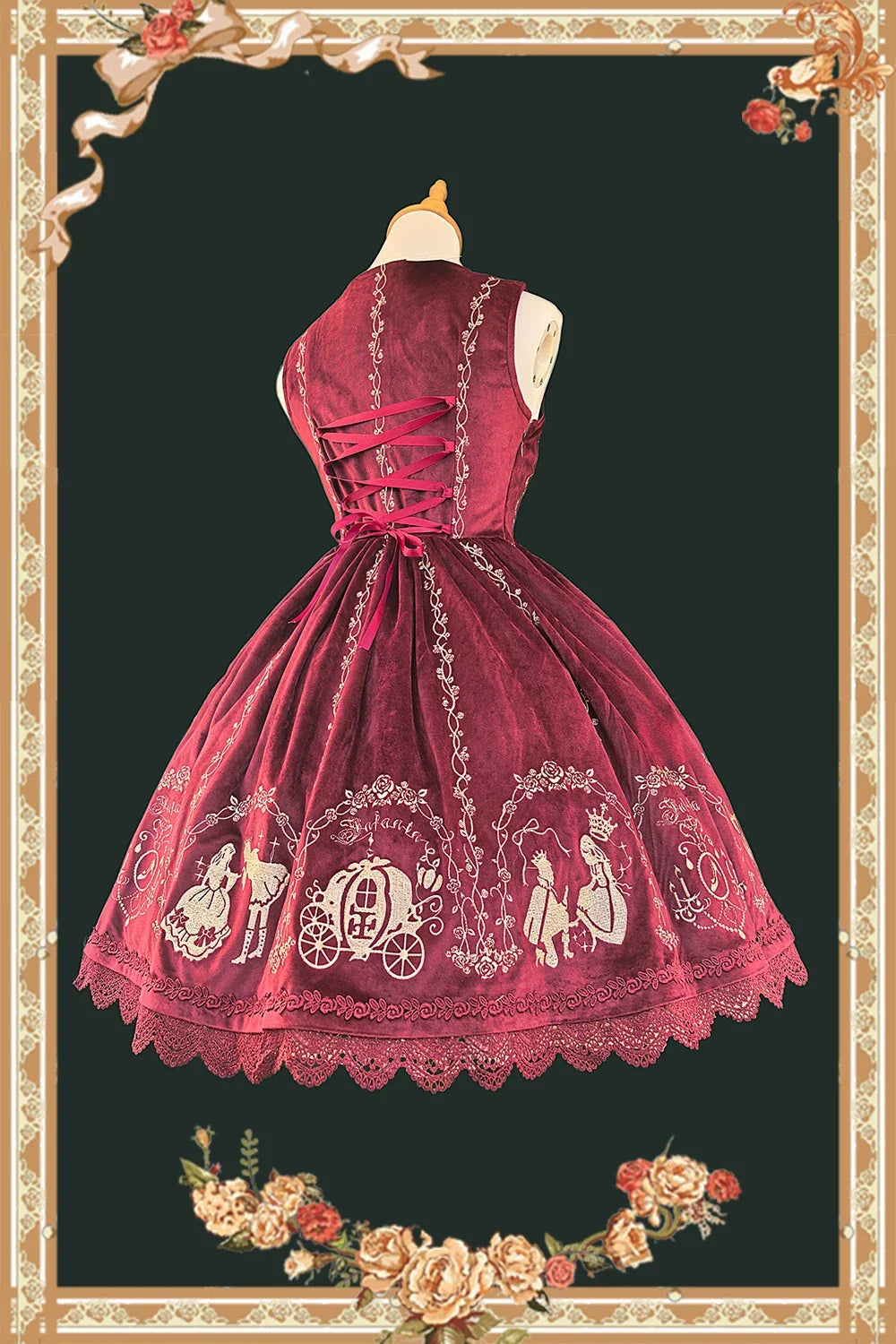 Infanta - Cinderella - Velvet Classic Lolita JSK Dress, Princess Embroidery