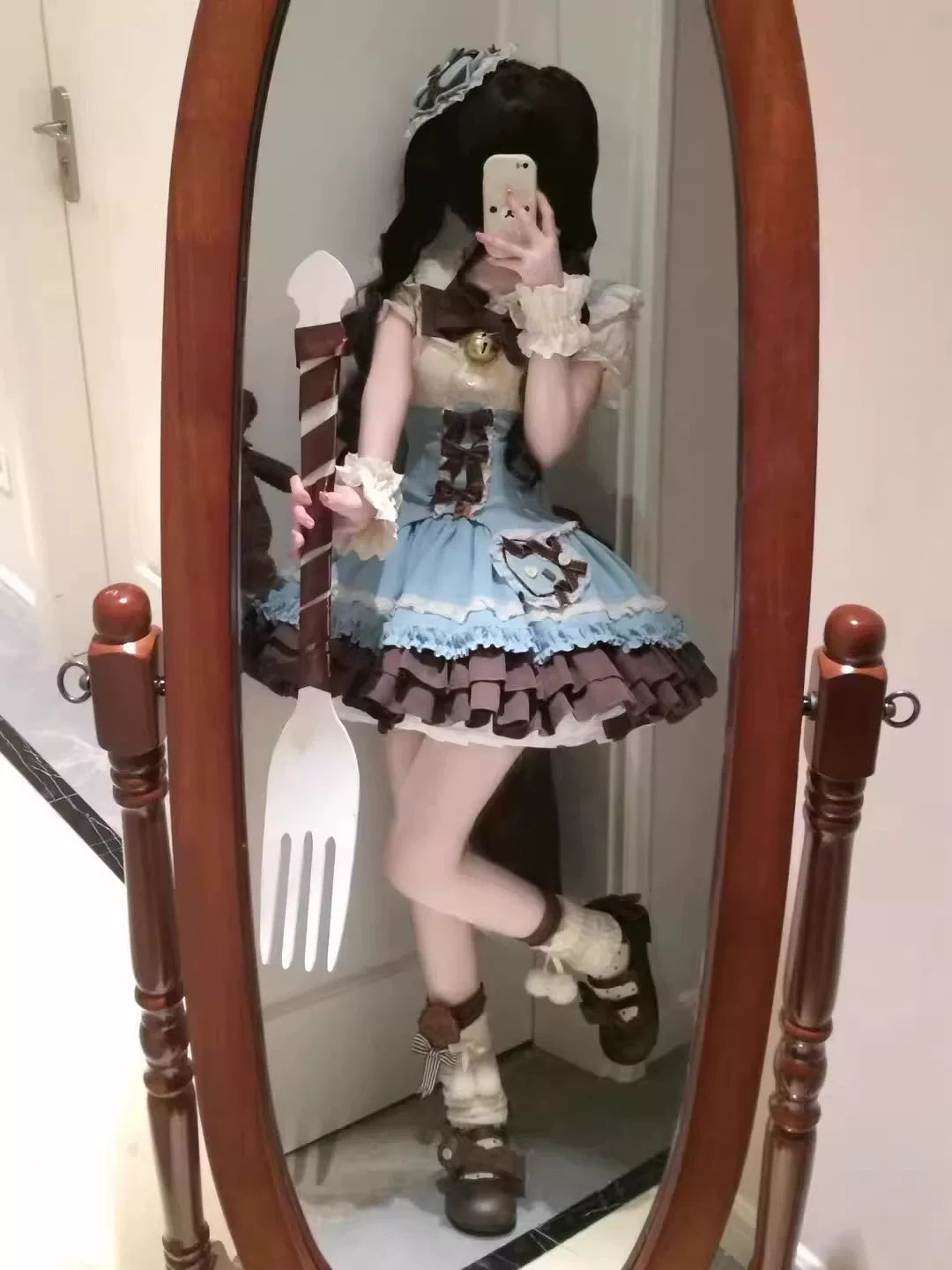 Creamy - Dog Academy - Five-Piece Lolita Dress Set with Bow and Train