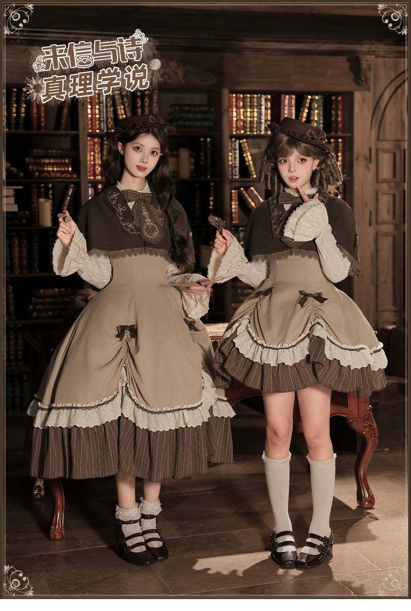 With PUJI - The Doctrine of Truth - Preppy Lolita OP Dress detail view 6