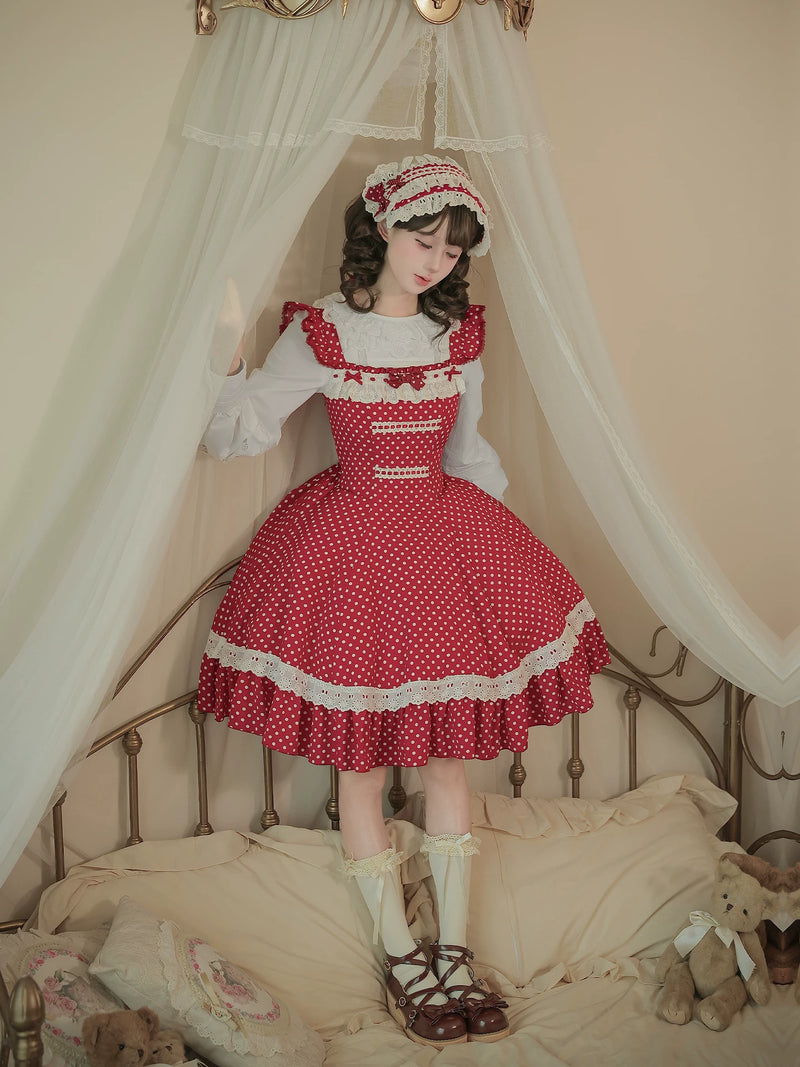 With PUJI - Showa Koni - Sweet Lolita Dress Collection, Print & Ruffle Trim detail view 4
