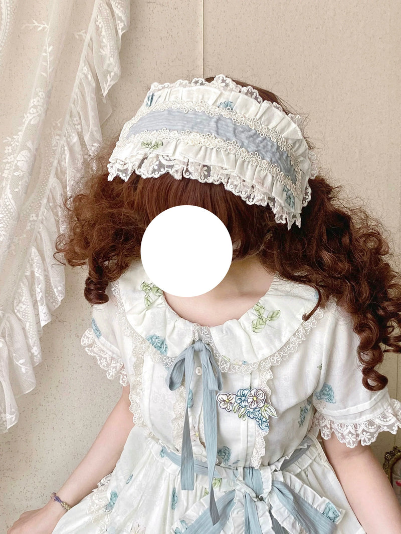 White Tea Story - Sweet Lolita Tea Party OP - Short-sleeve floral