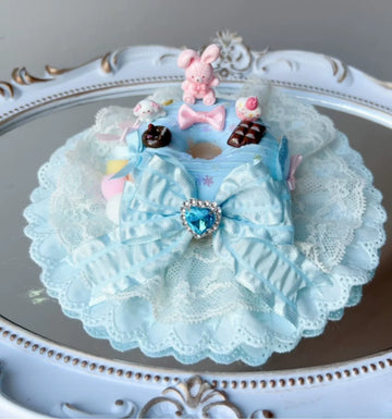 Golden Pikaka - Donut Collection - Small Top Hat with Bow and Dessert Details