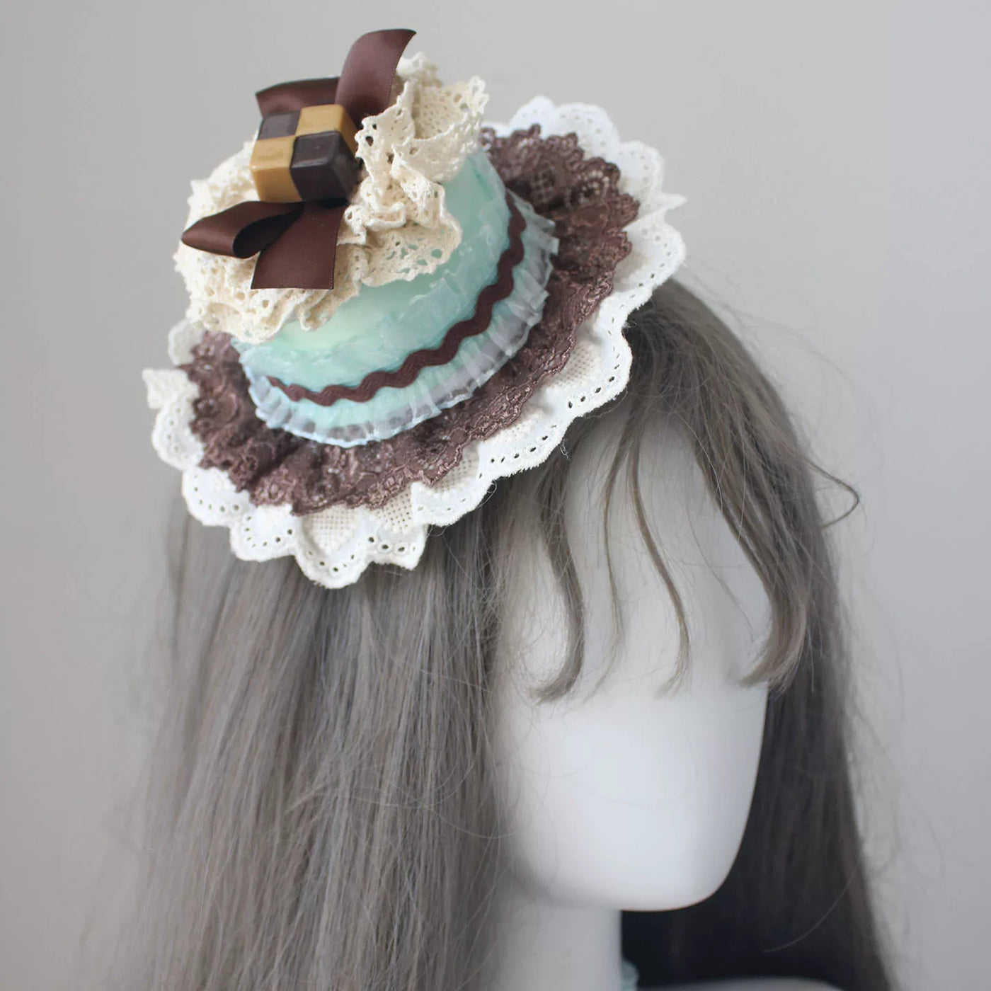 Deer Girl Handmade - Mint Chocolate Cake - Headwear with Cake and Bear-Ear Options