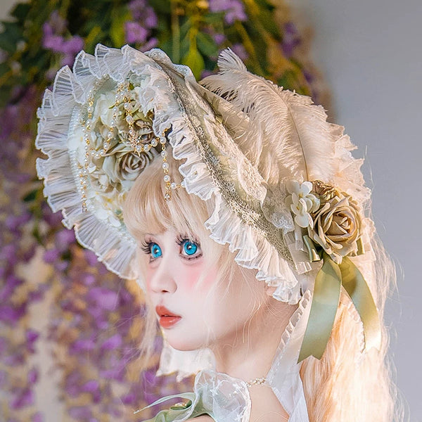 Cat Fairy - Glass Phantom - Wide-brim Lolita bonnet and matching