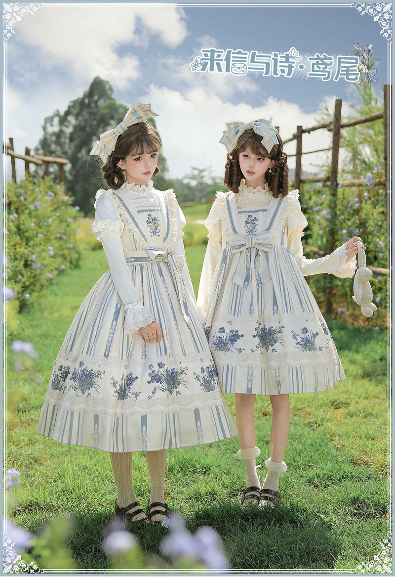 With PUJI - Iris - Lolita JSK Dress, Embroidery & Print detail view 6