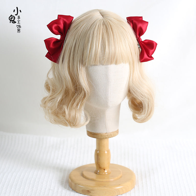 Xiaogui - Sweet Lolita Ponytail Lolita Bow - Hair Clips Headwear