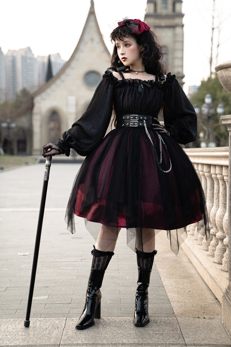 Your Princess - Gothic Lolita High Waist Black Dress - OP Dress