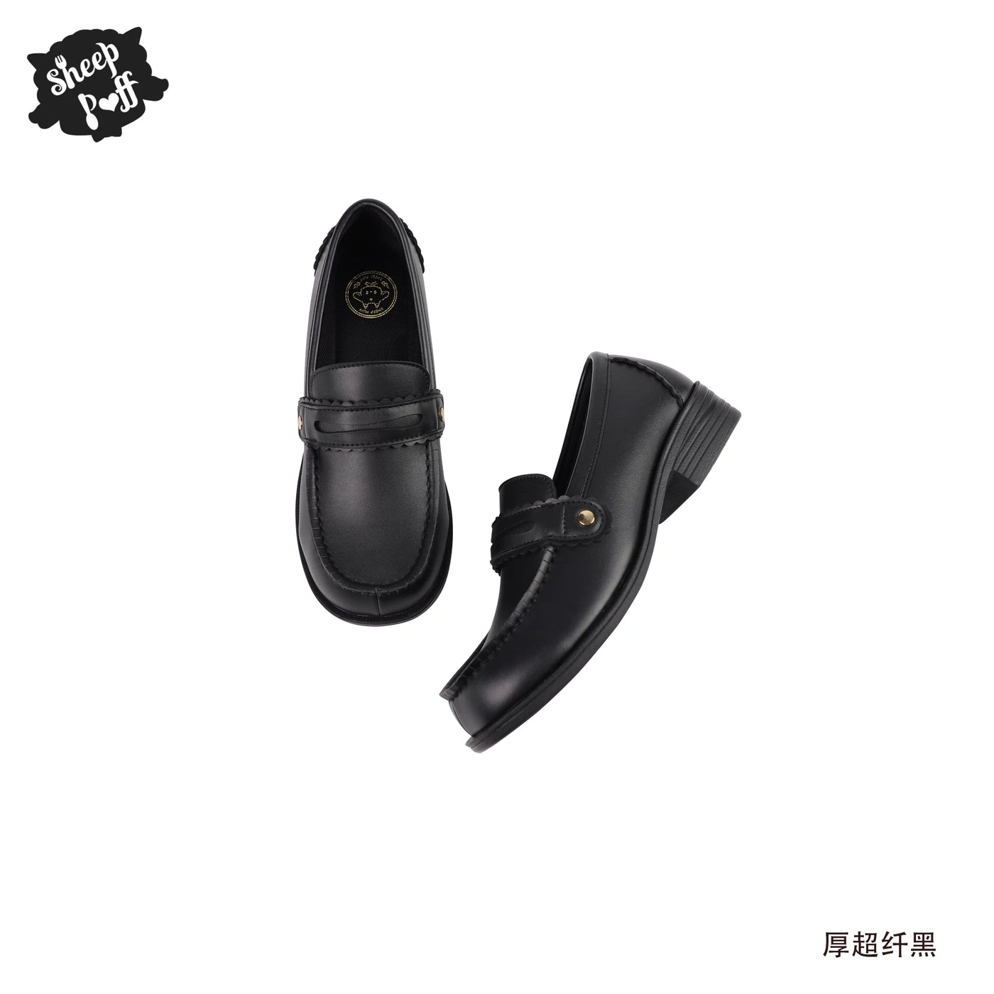 Sheep Puff Lolita shoes featuring a classic JK uniform style with decorative puff details and a comfortable flat sole.
