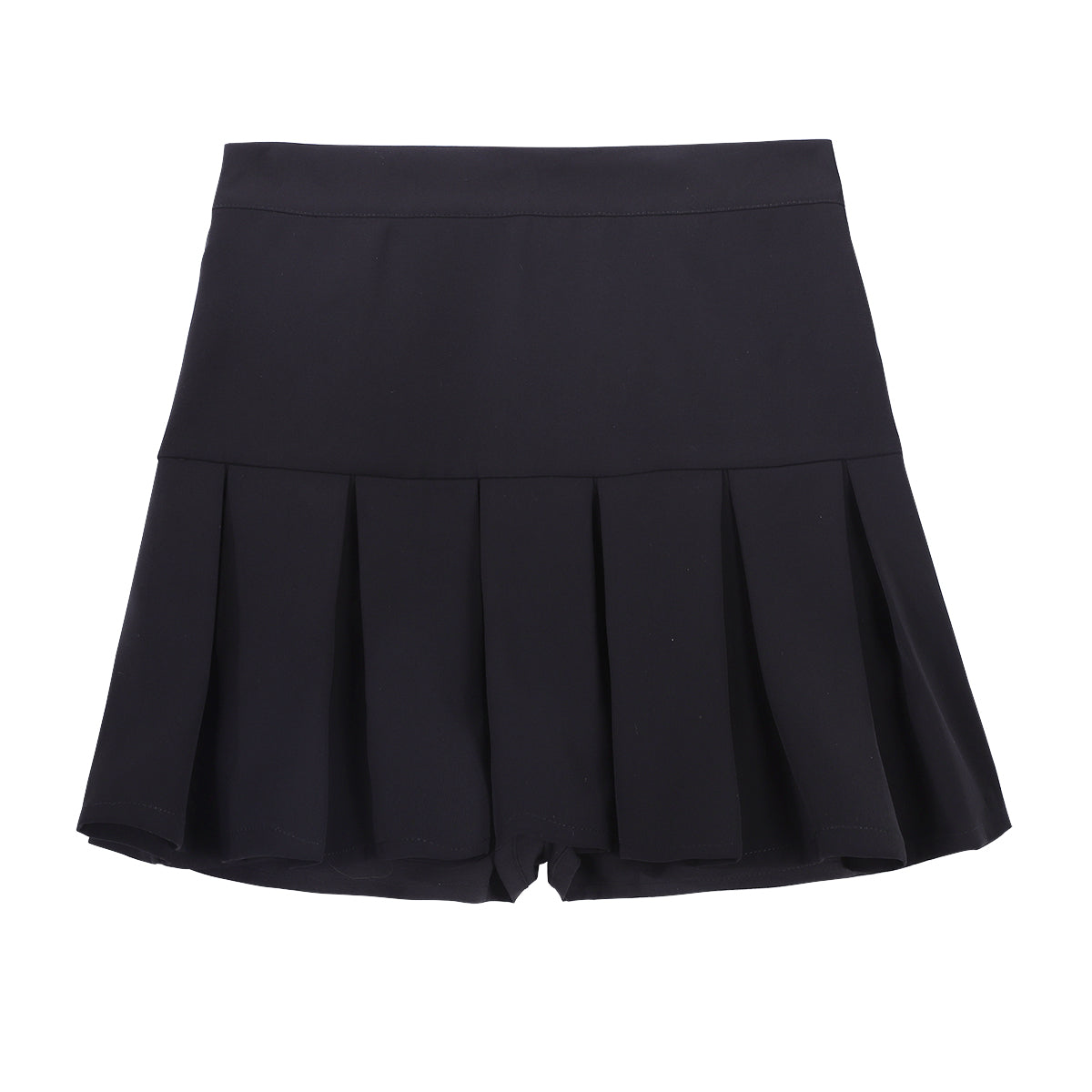 Black high-waisted pleated skirt from a Gothic Lolita skirt suit