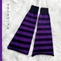 Black-purple stripes (high-density knitted style), includes transparent non-slip elastic band / One Size