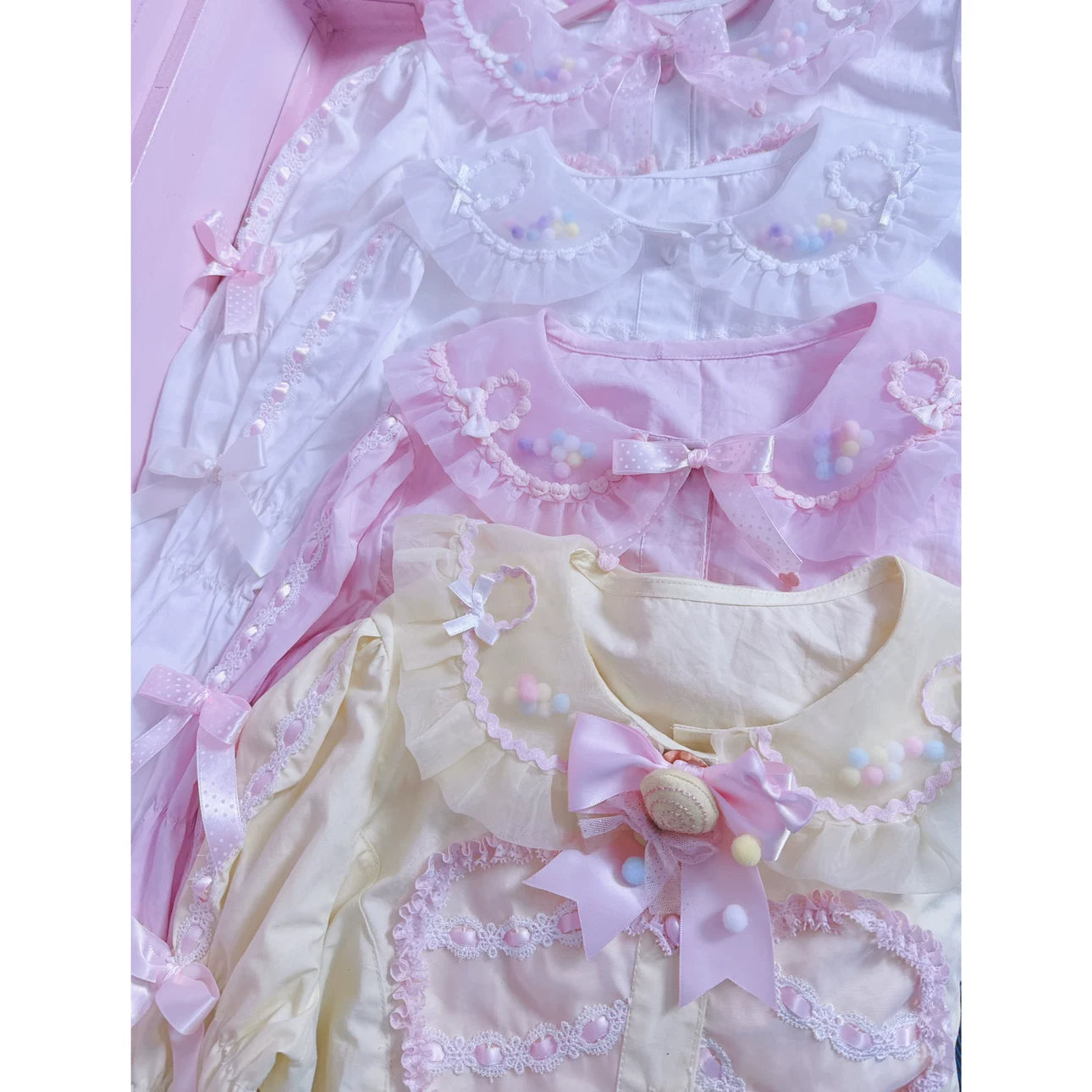 Galette Bunny - Heart Bobo - Cotton Long-Sleeve Blouse with Heart Panel