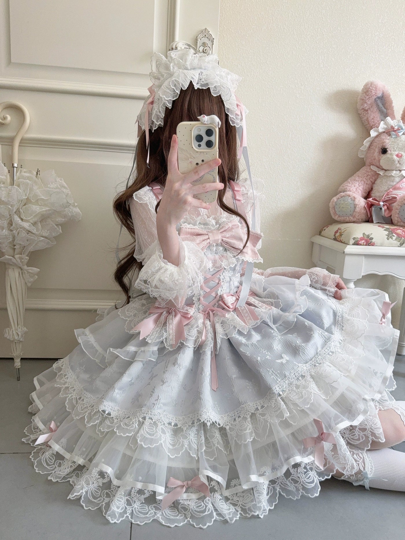 Sugar Girl- Fleeting Isle - Sweet Lolita Ballet Style Jumper Dress (L M S) 43597:781032
