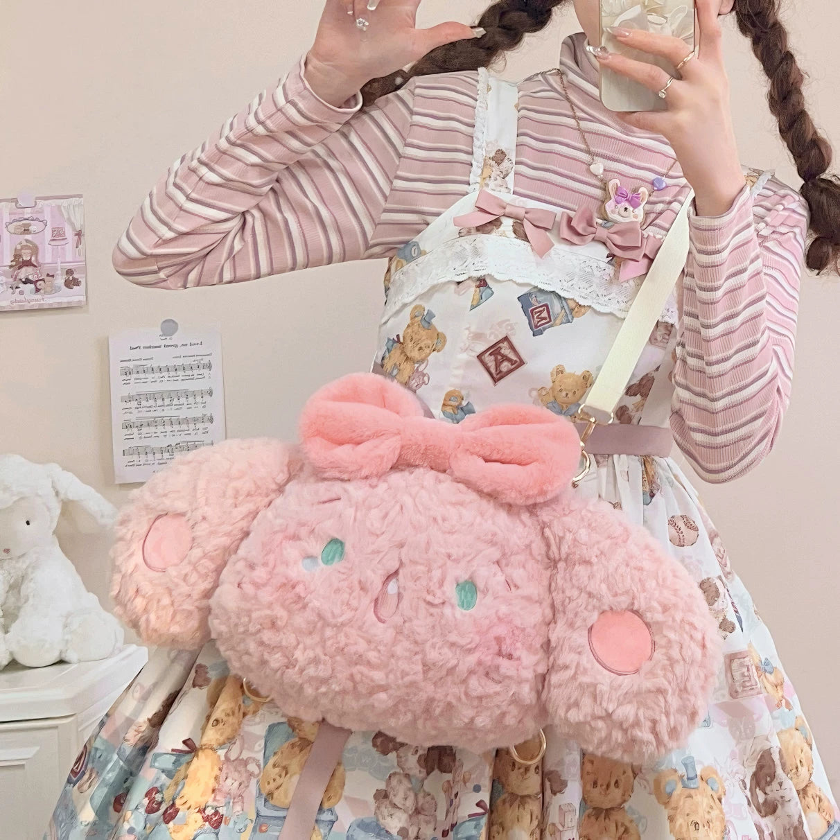 Lolita - Strawberry Puppy Plush Backpack - Individually Selectable