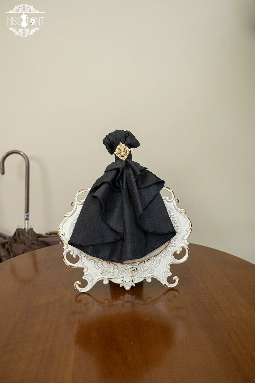 Golden Movement - Lolita Accessory Brooch Bow Tie KC Black Bibs bow tie