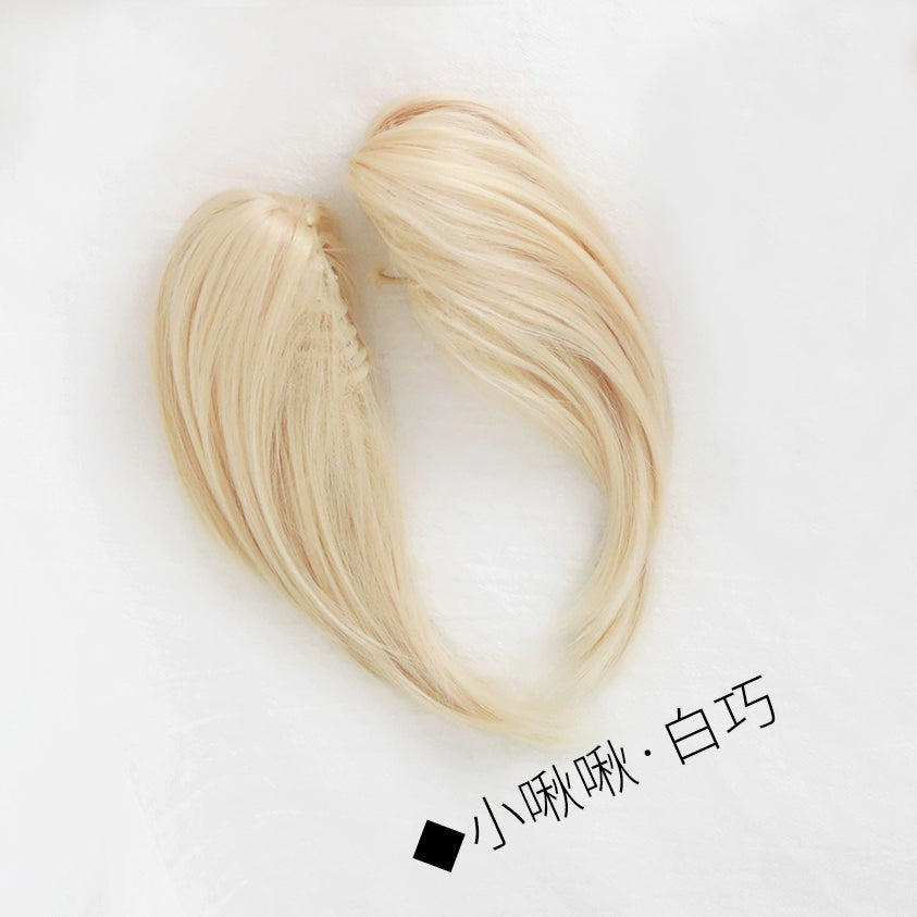 Spot MONKEEP Monkey Bajia Small Q Pie Double Ponytail Dough Tweet Tiger Clip Highlights Dyeing Top Bangs Hair Piece Wig