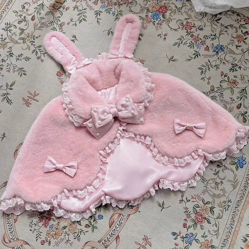 UNCHARTEDSTAR Princess Diary Lolita Cape — Light Pink Cape + Light Pink Bow