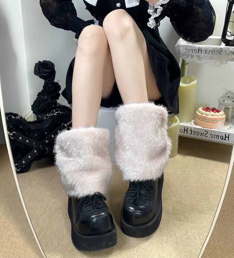 Fantasy Doll - Plush Layer - Plush Socks with a Stacked Mid-Calf Shaft
