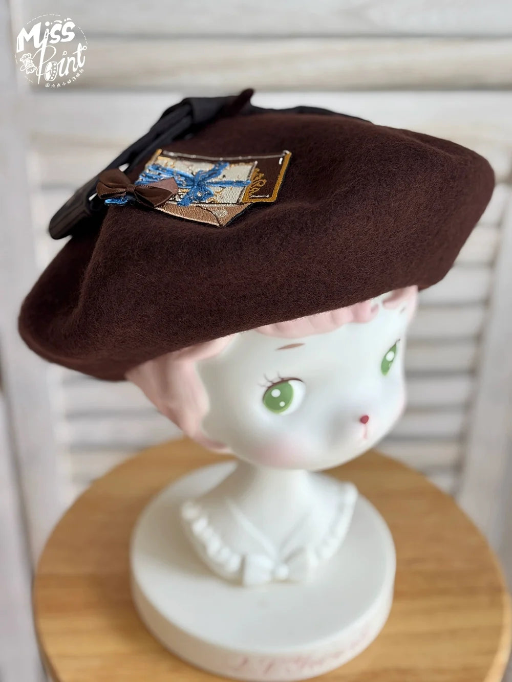 German Bookshelf - Classic Lolita Headdress, Socks, Necklace, Brooch Beret