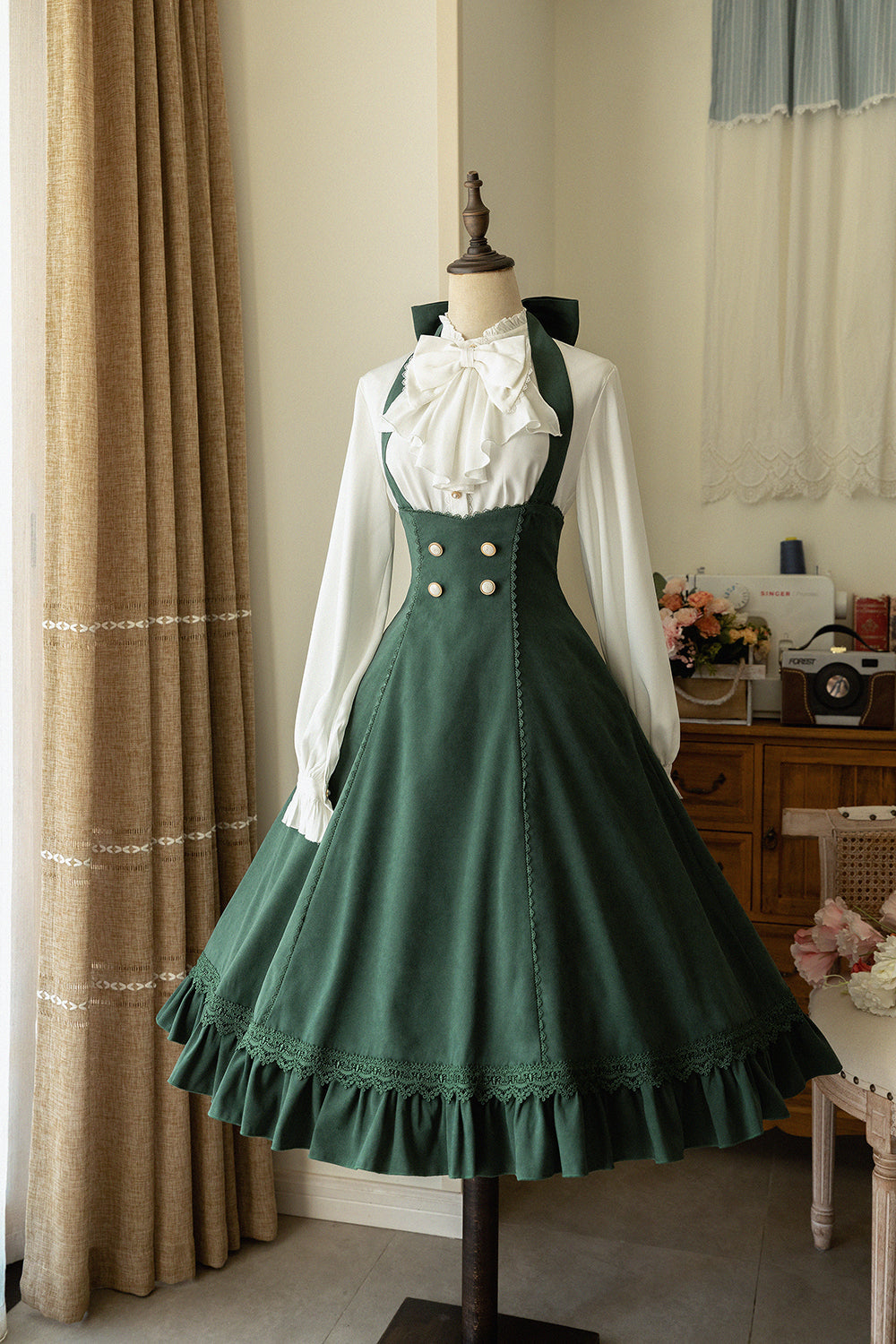 Forest Wardrobe - South of the Forest - Vintage Classic Lolita Halter JSK Dress, French Style Blouse