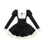 Black Square Neck Ruffle OP Pre-order in stock / S