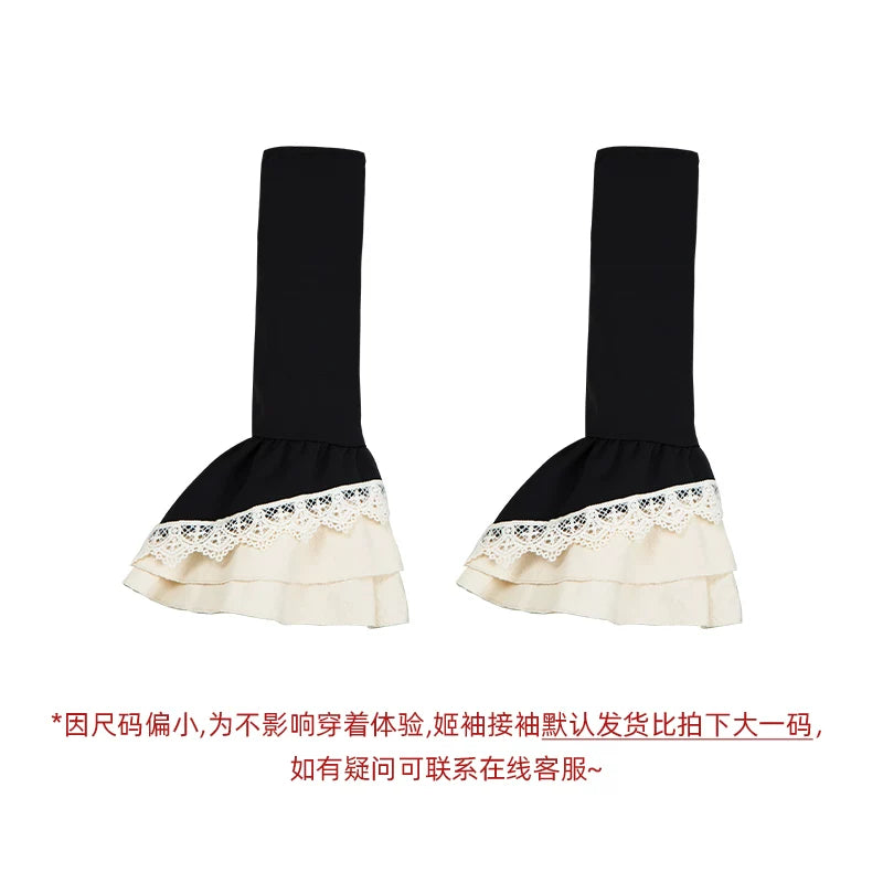 With PUJI - Nocturnes - Gothic Lolita OP Dress, Detachable Styling detail view 11