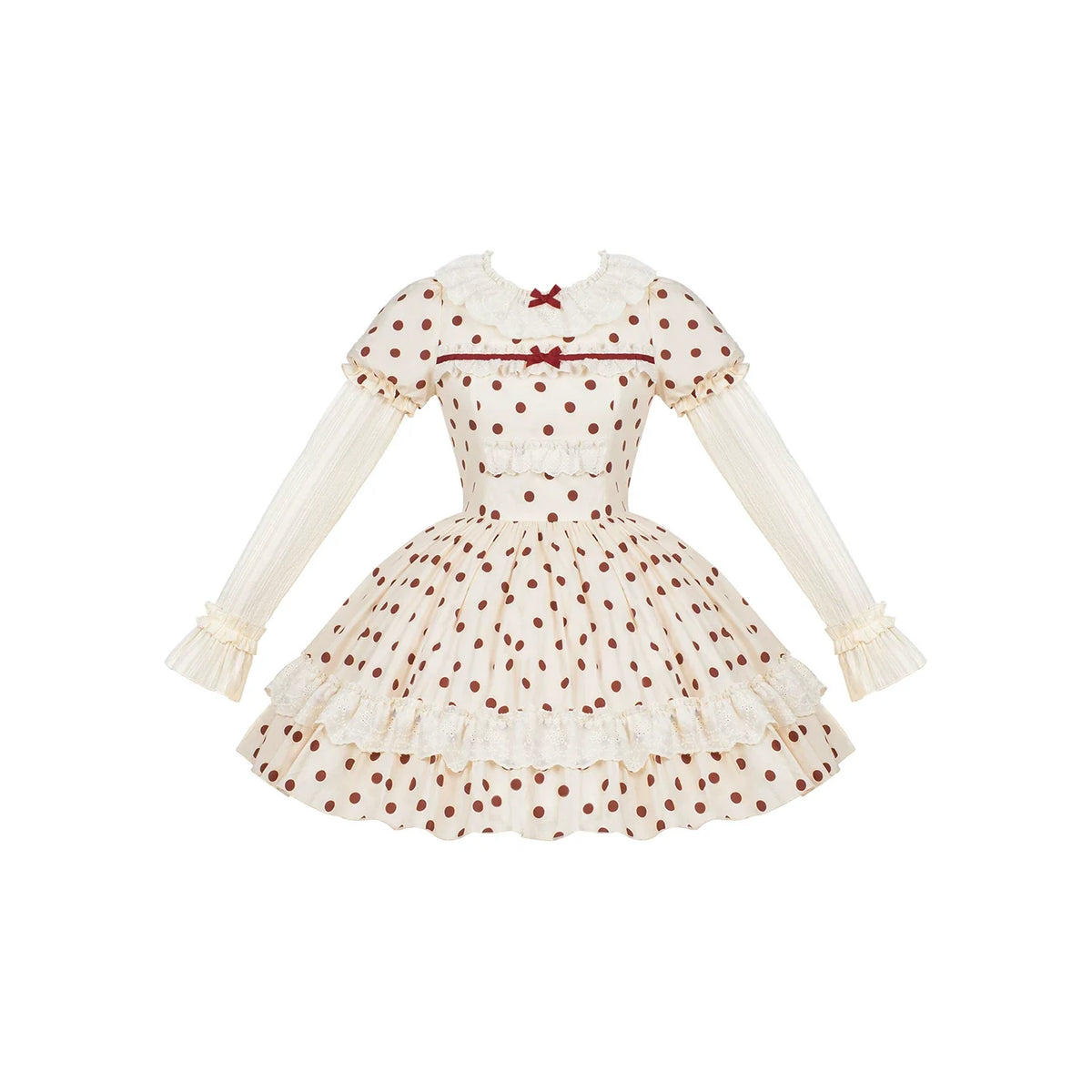 WithPUJI - Polka Dot Lollipop - Cotton Old School OP Dress with Vintage Red Polka Dots