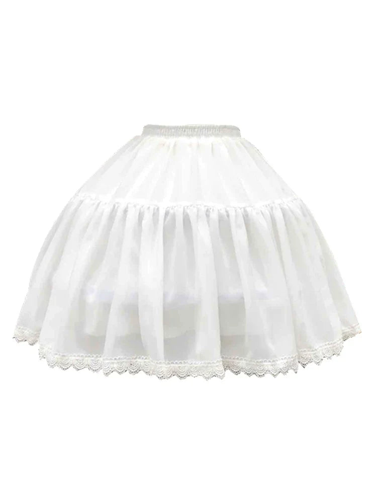Flower Fieldhappy Event - Adjustable Lolita Hoop Puffy - Petticoat, 17.7" (45 cm) SK Skirt