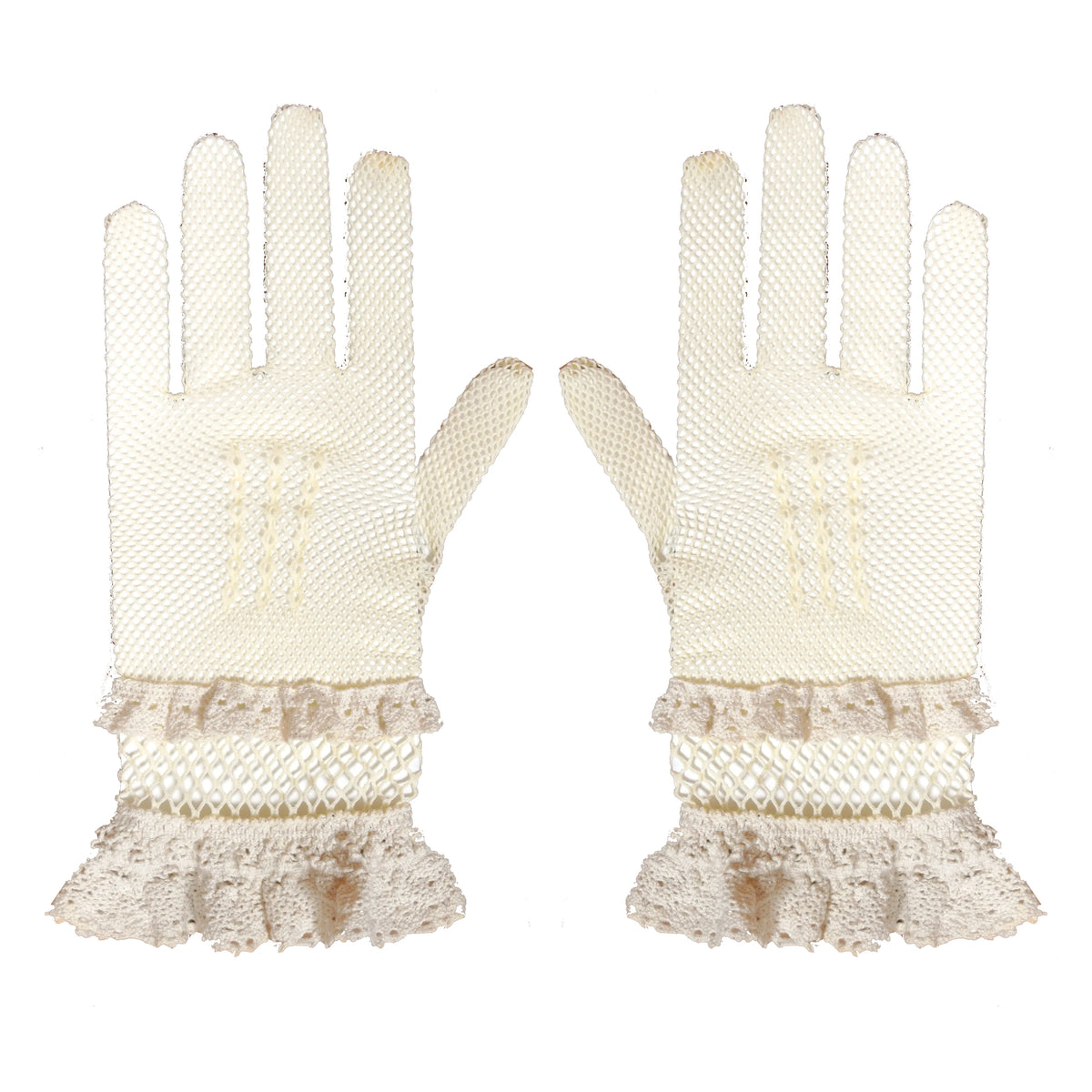 Steam Continent Victorian off-white lace mesh gloves - view 6
