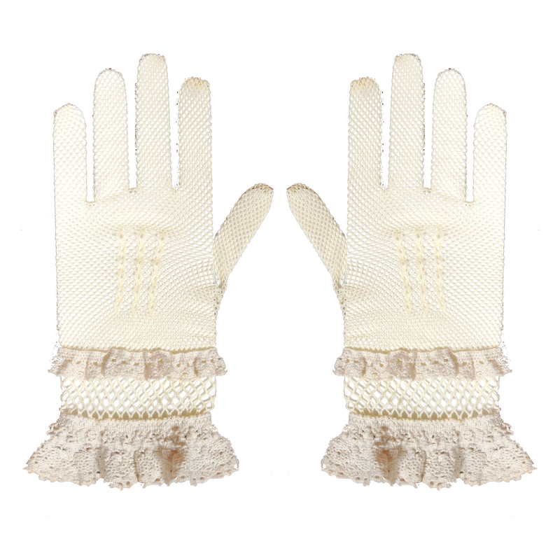 Steam Continent Victorian off-white lace mesh gloves - view 6