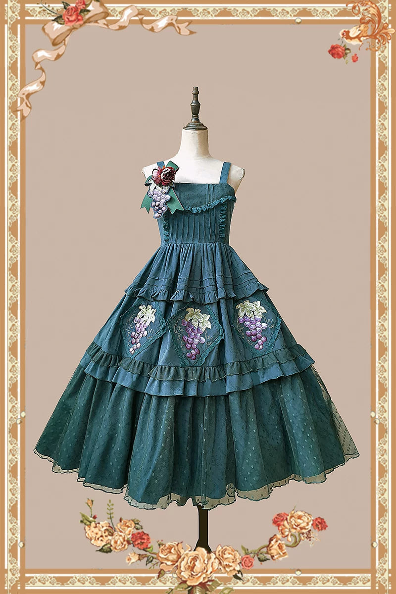 Infanta - Grape Manor - Embroidered Cotton Jacquard JSK