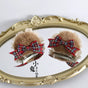 No. 4 Bear-Ear Plaid Hair Clips - Pair