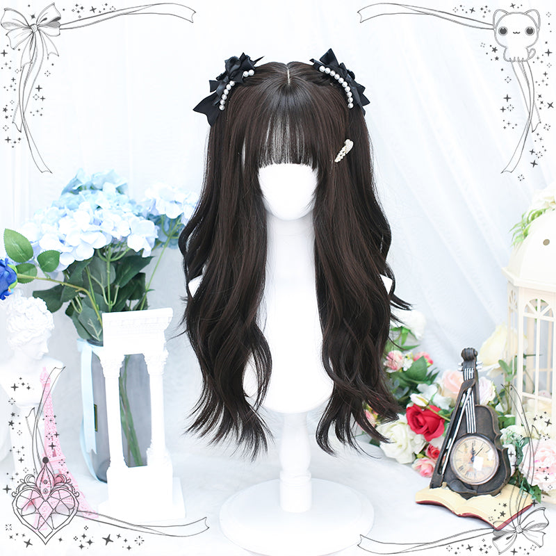 Dalao Home - Daily Long Curly Wavy Black Tea - Lolita Wig Wig