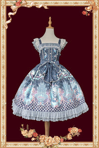Infanta - Little Mermaid - Fairytale Print JSK & Headwear - Selected Item / JSK - Deep Blue / M
