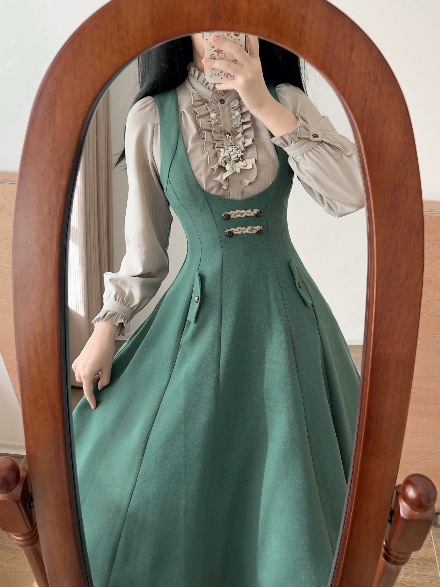 Forest Wardrobe - Forest Corridor - Classic Lolita Bust Supporting JSK, Waisted Shirt