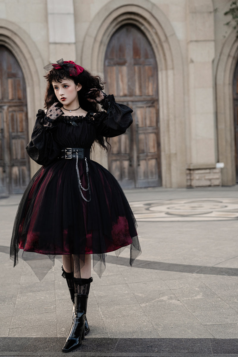 Your Princess - Gothic Lolita High Waist Black Dress - OP Dress