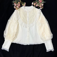 DMFS Lolita - Kawaii Lolita Shirt Winter Lolita - Shirt Innerwear - S / Apricot with fleece