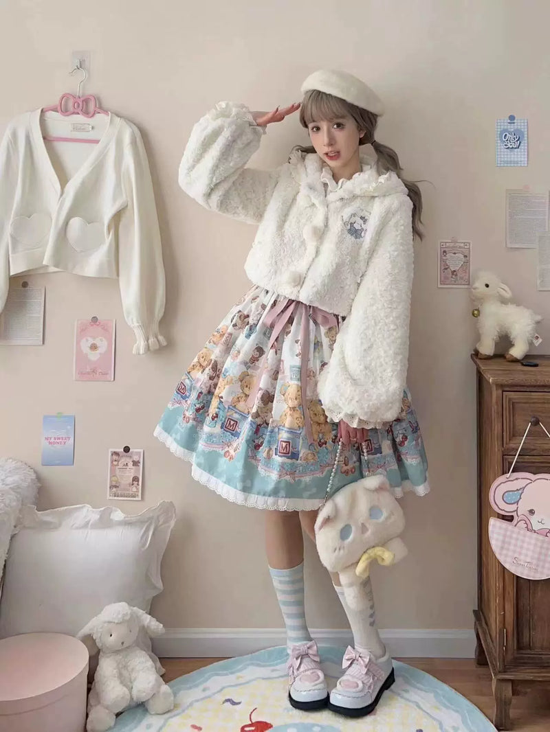 KUMA Studio Embroidered Curly-Plush Animal-Ear Jacket — additional product view