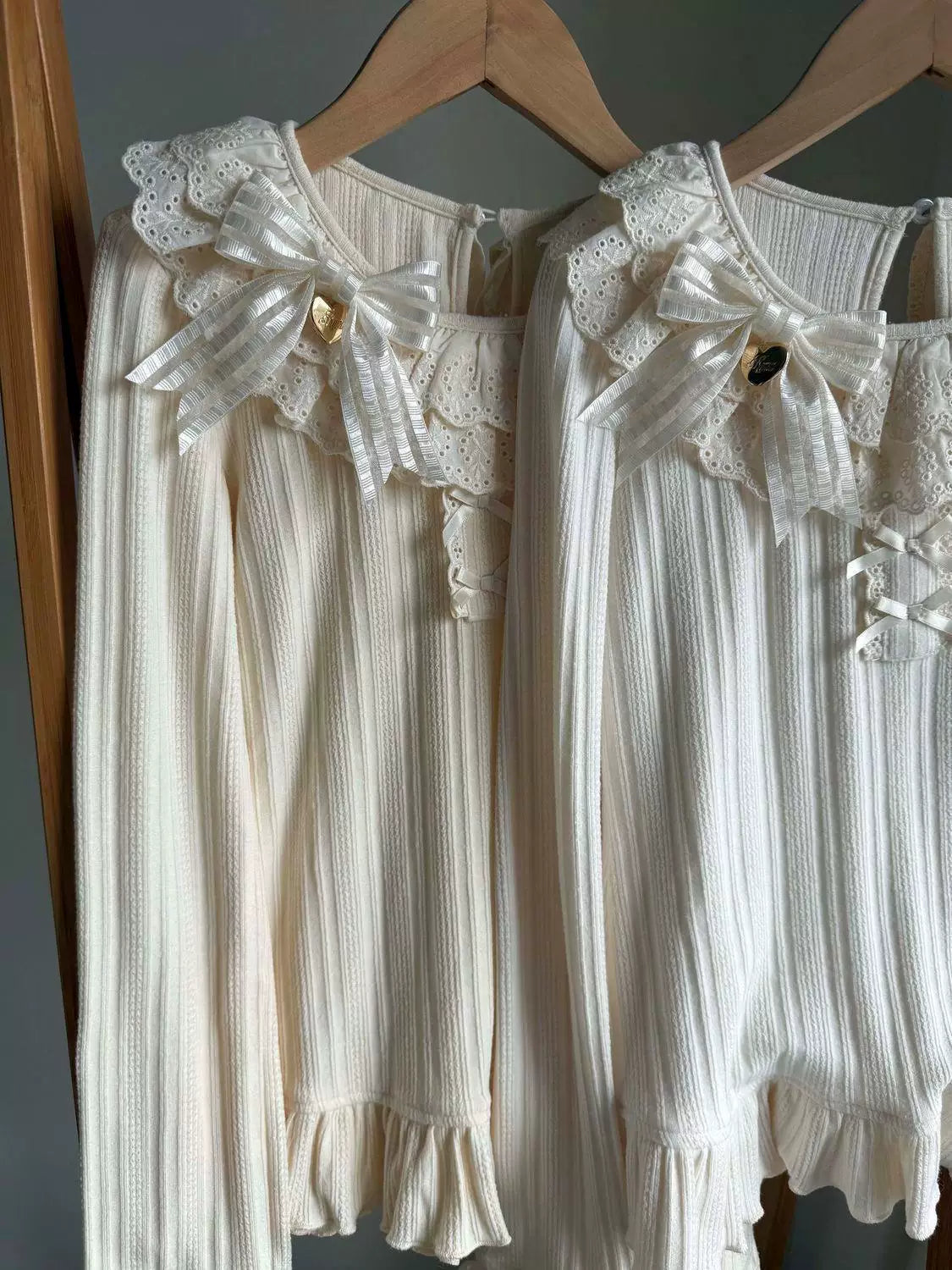Sweetheart Dream Machine - Milky Ruffle - Lolita Knit Layering Top with Flared Cuffs