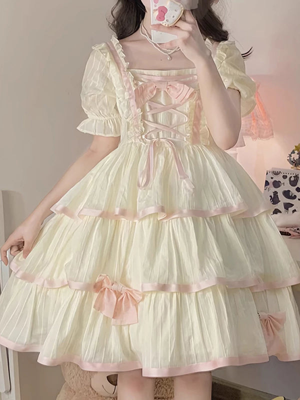 Yueele - Blush Bridal Garden - Plus-Size Sweet Lolita OP Dress - front view