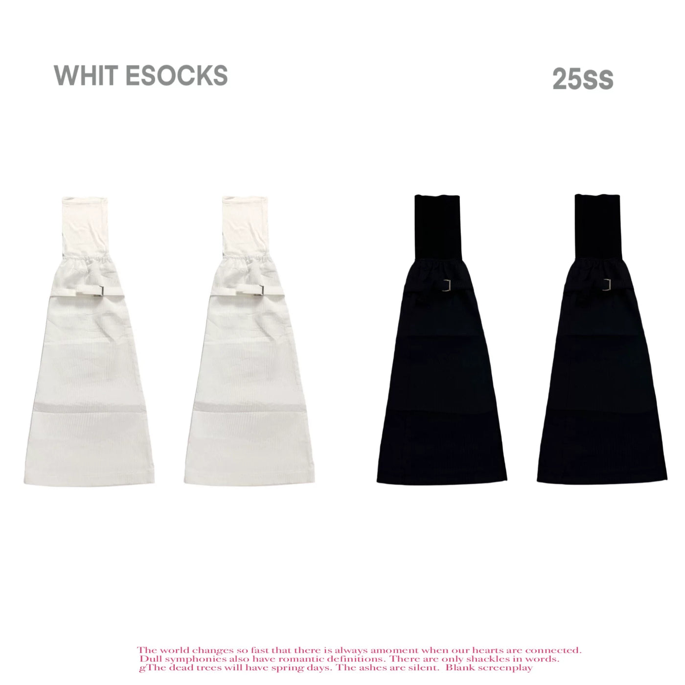 White Socks - Japanese Punk - Socks with Metal Buckle Straps