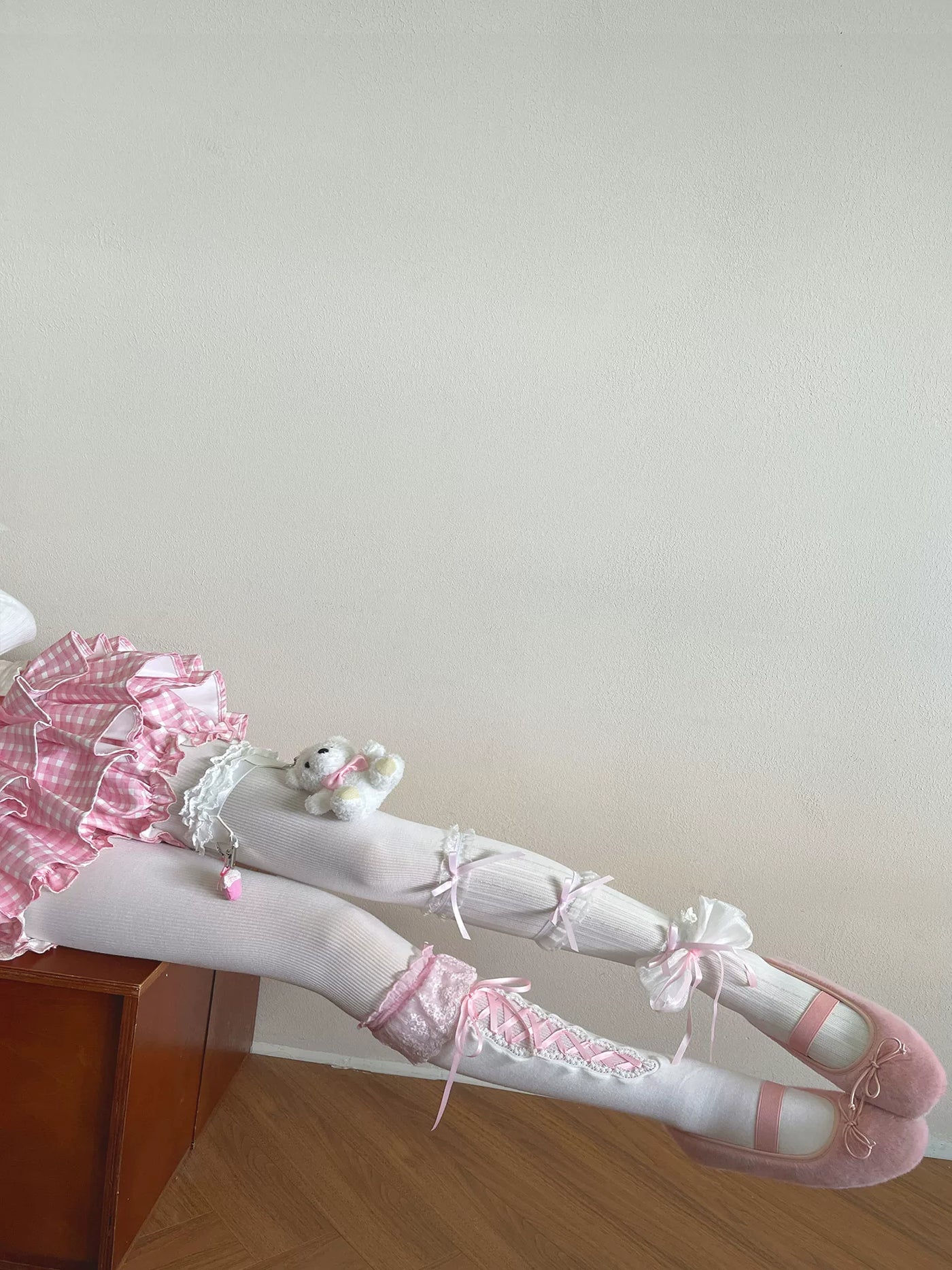 Sock Noble - Strawberry Bear - Lace-Trimmed Lolita Socks