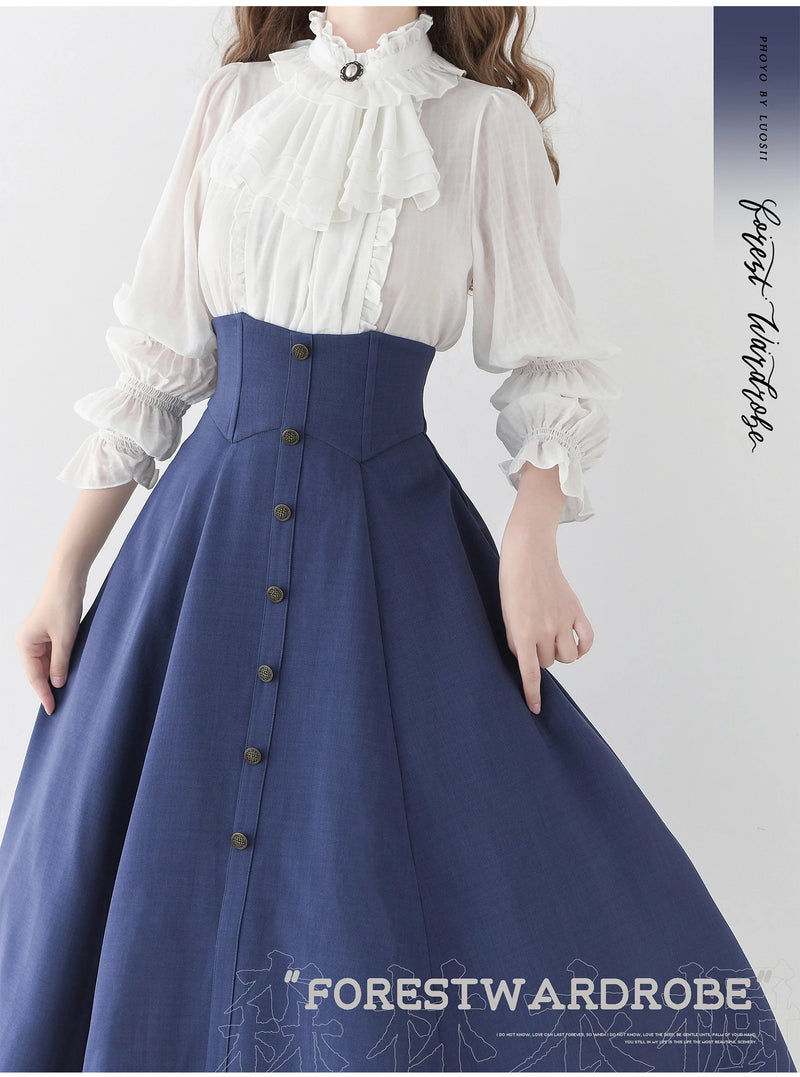 Forest Wardrobe - Misty Forest - Ruffled Jabot Blouse - 5