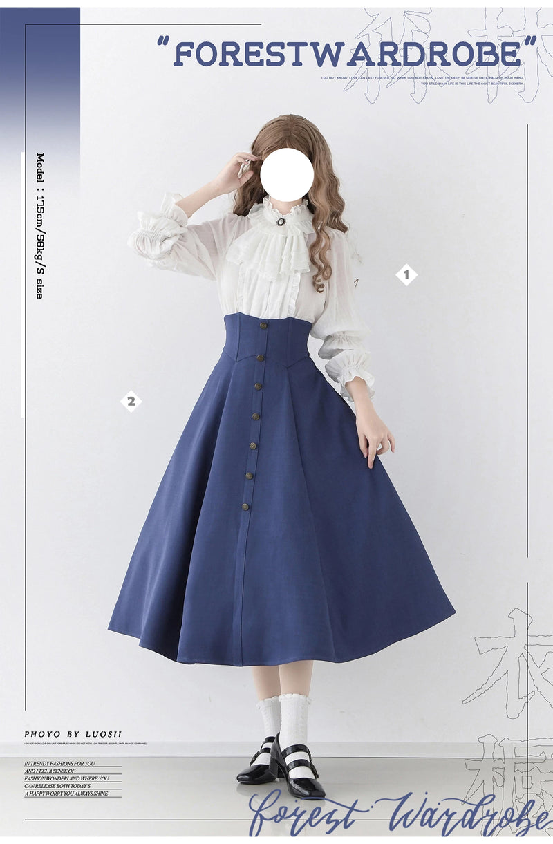 Forest Wardrobe - Misty Forest - Ruffled Jabot Blouse - 6