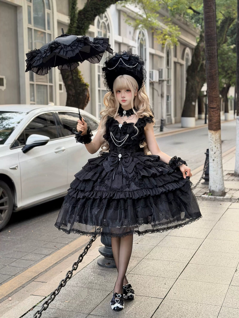 Miaolin Original - Rose Oath - Sweet lolita JSK dress with lace