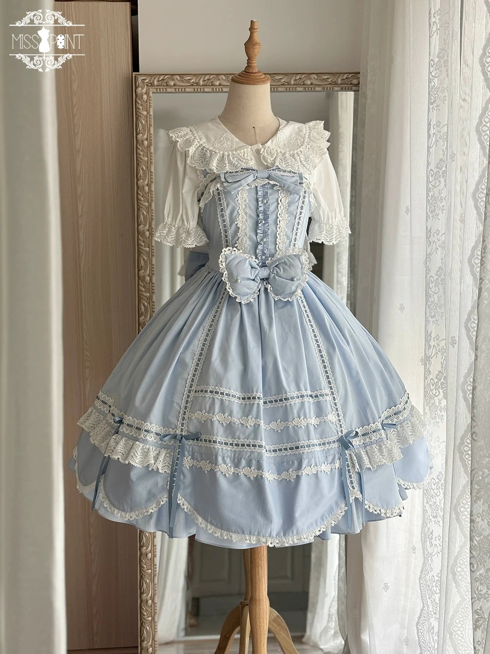 Vintage Petal Rabbit - Cotton Old School Lolita JSK Dress, Petal-shaped Hem (2XL L M S XL XS) 43136:769645