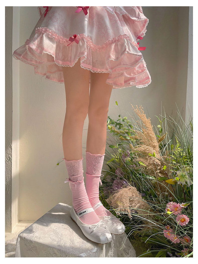 WAGUIR - Sweet Lolita Accessory Patchwork - Lace Pile Socks Socks