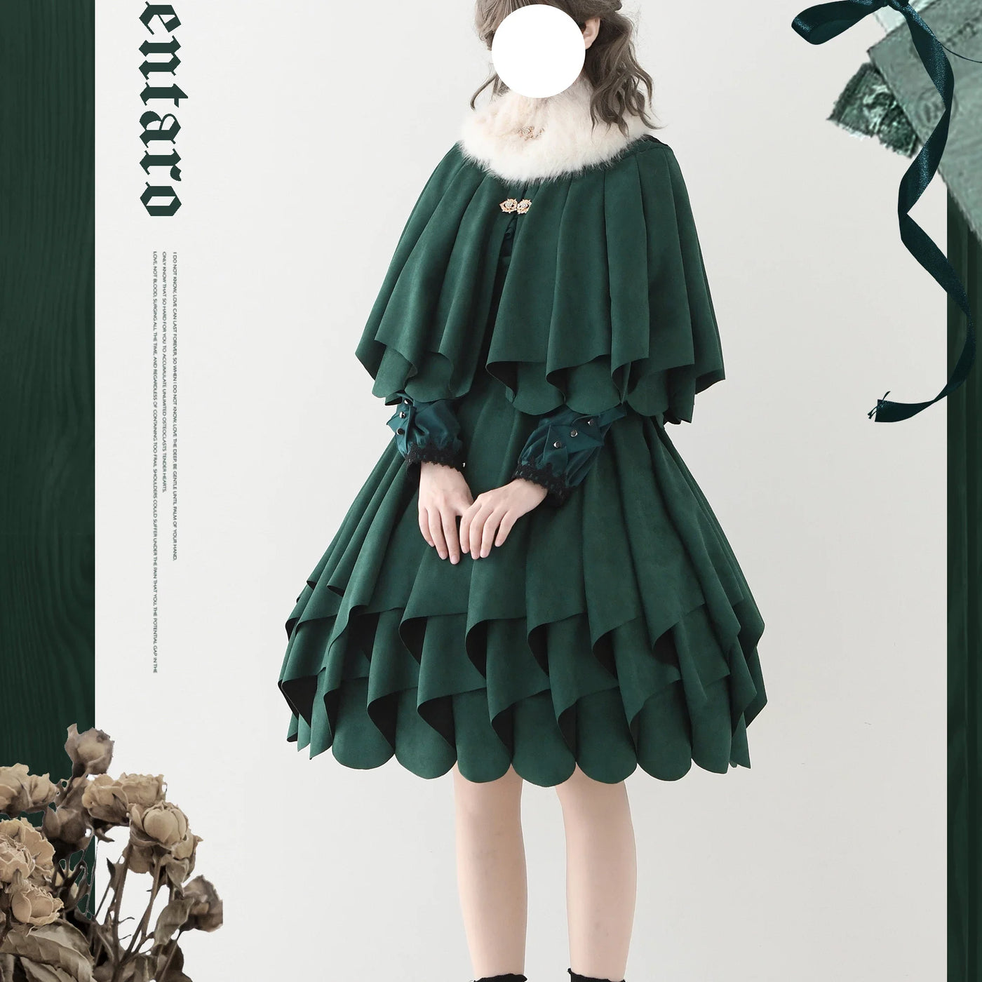 Sentaro - Molten Snowtop - Classic Lolita SK, Cape With Detachable Collar