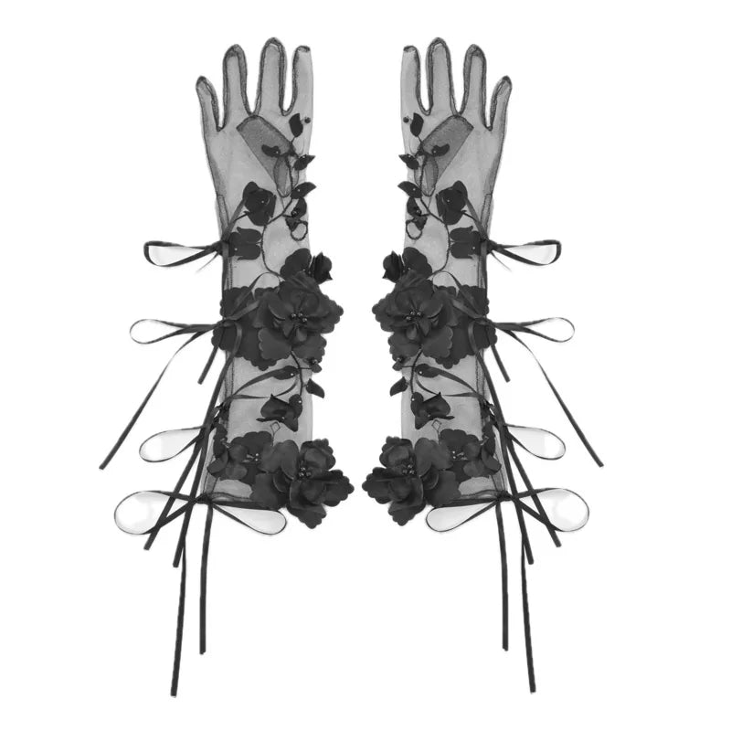BLOOD SUPPLY: Castle of Passion Crimson Velvet Corset Top and Gloves, product view 8