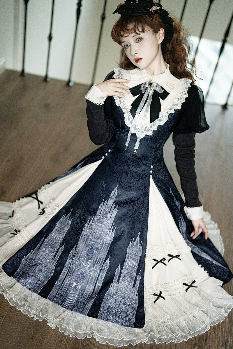 Letters from Unknown Star - Church Bell - Elegant Lolita OP Dress Long Sleeve Spring Autumn