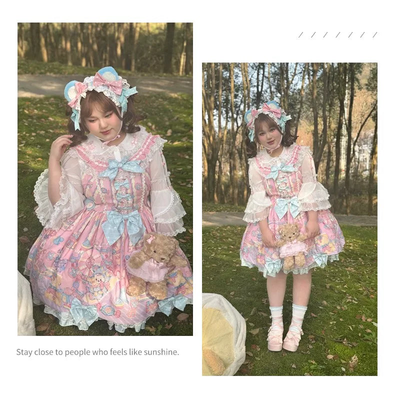 Star Fantasy - Strawberry Cake Hime Sleeve - Lace-Trimmed Chiffon Blouse